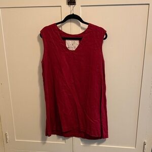 notPERFECTLINEN Red Sleeveless Tank Tunic
